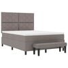 vidaXL Boxspringbett mit Matratze Taupe 160 x 200 cm Stoff