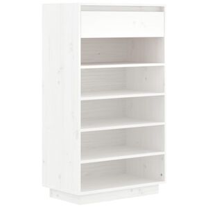 vidaXL Schuhregal Wei&szlig; 60x34x105 cm Massivholz Kiefer