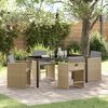 vidaXL Garten Essgruppe mit Kissen 5 pcs Beige Poly-Rattan
