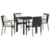 vidaXL Garten Essgruppe 5 Stk. Schwarz Poly-Rattan