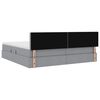 vidaXL Bett mit Stauraum und LED mit LED Hellgrau 200 x 200 cm Stoff