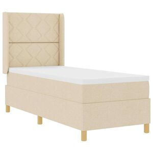 vidaXL Boxspringbett mit Matratze Creme 140 x 200 cm Stoff