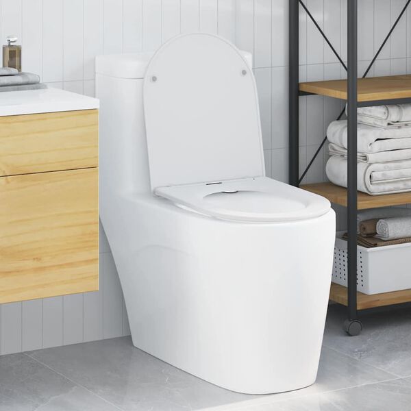 vidaXL Toilettensitz Wei&szlig; 47 x 36 x 3,4 cm Duroplast