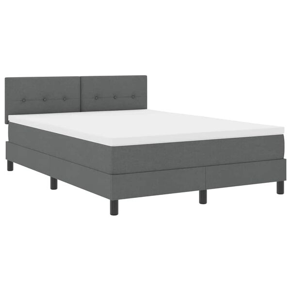 vidaXL Boxspringbett mit Matratze Dunkelgrau 160 x 200 cm Stoff