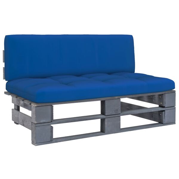 vidaXL Outdoor-Mittelsofa Paletten Imprägniertes Kiefernholz Grau