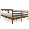 vidaXL Massivholzbett Honigbraun 135x190 cm