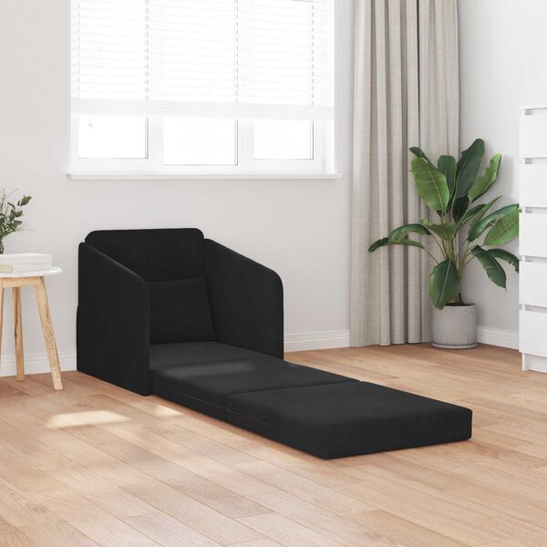 vidaXL Klappsofa Bett Schwarz 65 x 80 x 83 cm Samt