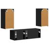 vidaXL TV-Wandregal-Set Wandmontiert 4 pcs Schwarz Holzwerkstoff