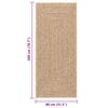 vidaXL Teppich ZIZUR Beige 80x200 cm Jute-Optik Indoor und Outdoor