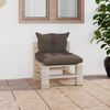 vidaXL Outdoor-Mittelsofa Paletten mit Kissen Kiefernholz