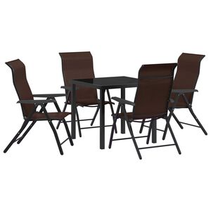 vidaXL Garten Essgruppe 5 pcs Braun Poly Rattan