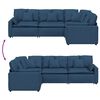vidaXL Modulares Sofa mit Kissen Stoff Blau