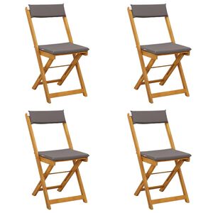 vidaXL Au&szlig;en Bistro-St&uuml;hle 4 pcs Dunkelgrau 40 x 53 x 80 cm