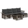 vidaXL Gartensofa-set 6 stk. Grau und Dunkelgrau Poly-Rattan