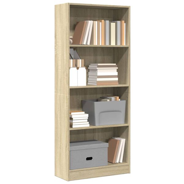vidaXL B&uuml;cherregal Sonoma-Eiche 60x24x143 cm Holzwerkstoff