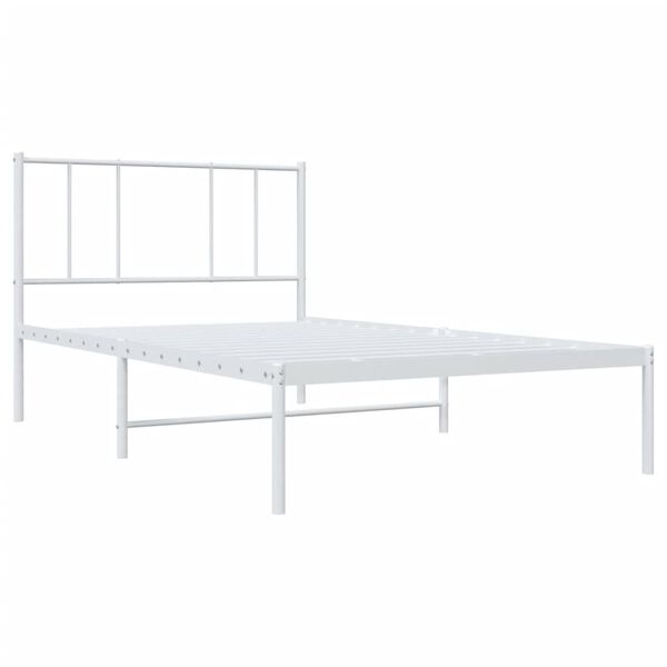 vidaXL Bettgestell mit Kopfteil Metall Weiß 80x200 cm