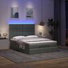 vidaXL Ottoman-Bett mit Matratze & LEDs Dunkelgrau 140x200 cm Stoff