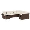 vidaXL 10-tlg. Garten-Sofagarnitur mit Kissen Braun Poly Rattan