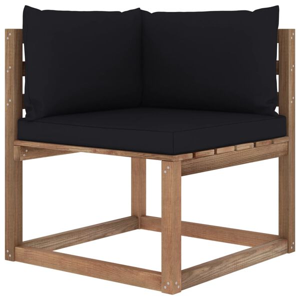 vidaXL 7-tlg. Garten-Lounge-Set aus Paletten mit Kissen Kiefernholz