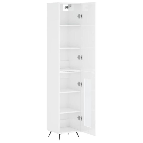vidaXL Highboard Hochglanz-Wei&szlig; 34,5x34x180 cm Holzwerkstoff