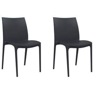 vidaXL Gartenst&uuml;hle 2 Stk. Anthrazit 50x46x80 cm Polypropylen