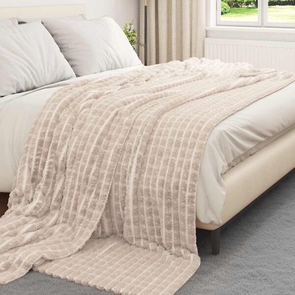 vidaXL &Uuml;berwurfdecke Beige 270 x 240 cm Fleece