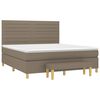 vidaXL Boxspringbett mit Matratze Taupe 180x200 cm Stoff