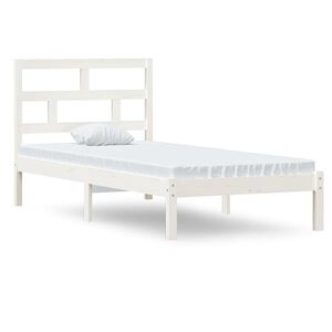 vidaXL Massivholzbett Wei&szlig; 90x190 cm