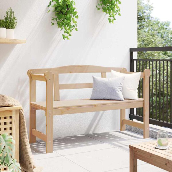 vidaXL Bank Outdoor Natur 119 x 44 x 76 cm Massives Kiefernholz