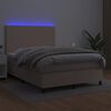 vidaXL Boxspringbett mit Matratze & LED Cappuccino-Braun 140x190cm