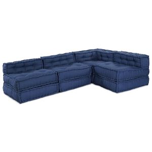 vidaXL Modulare Sofagarnitur Stoff Indigo 210 x 140 x 56 cm