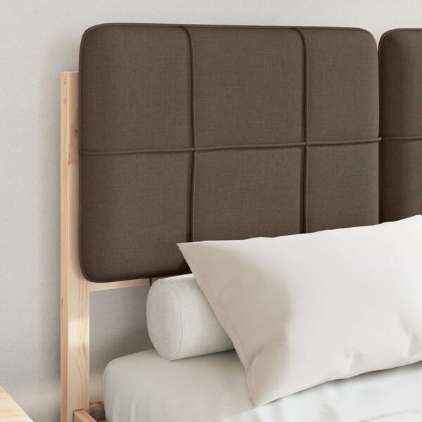 vidaXL Bettgestell mit gepolstertem Kopfteil Taupe 120 x 200 cm