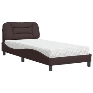 vidaXL Bett mit Matratze "Hvar" Dunkelbraun 80x200 cm Stoff