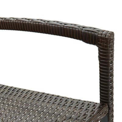 vidaXL Barhocker 2 Stk. Braun Poly Rattan