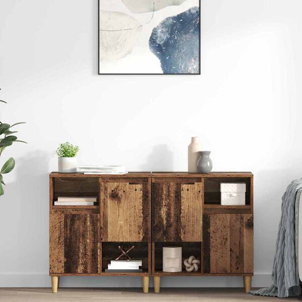 vidaXL Sideboards 2 pcs Altholz 60 x 35 x 70 cm Holzwerkstoff