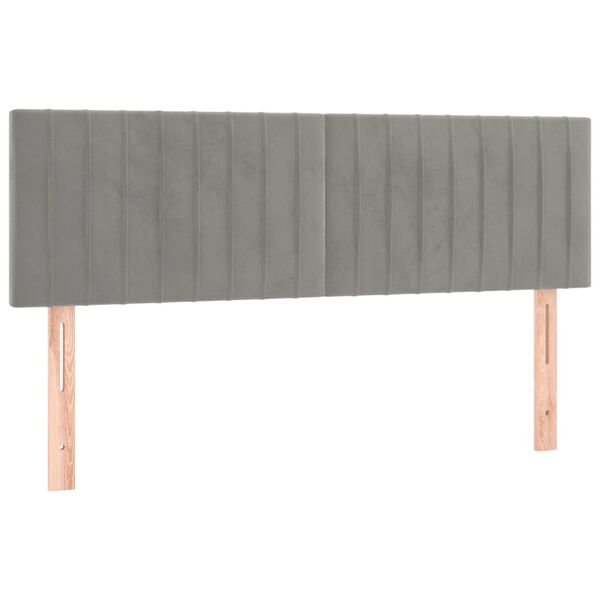 vidaXL Kopfteile 2 Stk. Hellgrau 72x5x78/88 cm Samt