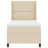 vidaXL Boxspringbett mit Matratze mit Kopfteil Creme 90 x 200 cm Stoff