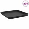 vidaXL Quadratisches Blumentablett 24 pcs Schwarz 32 x 32 x 2,5 cm