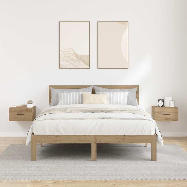 vidaXL Nachttisch 2 pcs Artisan-Eiche 35 x 35 x 20 cm Holzwerkstoff