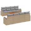 vidaXL Gartensofa-set mit Kissen 9 pcs Beige Poly-Rattan