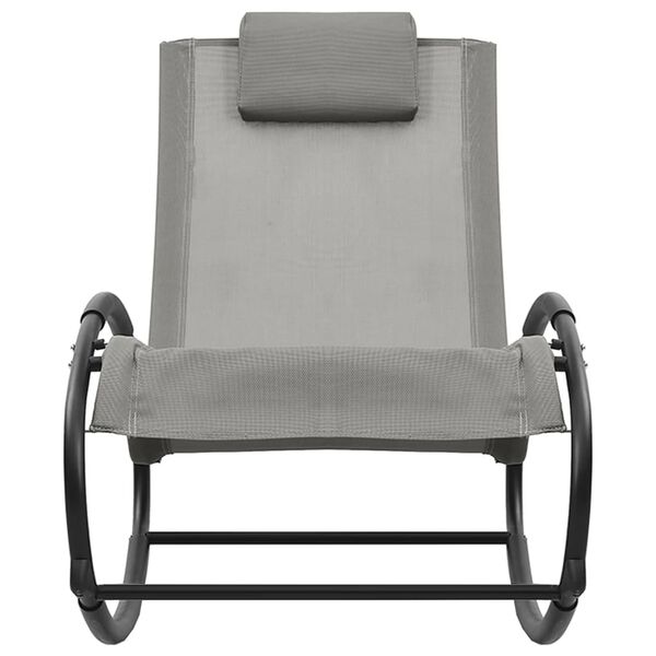 vidaXL Sonnenliege mit Kissen Stahl und Textilene Grau