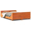 vidaXL Massivholzbett ohne Matratze Wachsbraun 135x190 cm Kiefernholz