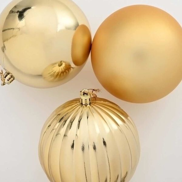 vidaXL Weihnachtskugel-Set 3 pcs Gold Kunststoff
