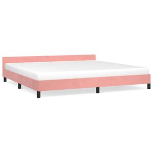 vidaXL Bettgestell mit Kopfteil ohne Matratze Rosa 200x200 cm Samt