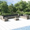 vidaXL 11-tlg. Garten-Lounge-Set mit Kissen Grau Poly Rattan