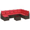 vidaXL Sofa Set mit Kissen mit Speicher Braun Poly-Rattan