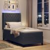 vidaXL Boxspringbett mit Matratze mit LED Dunkelgrau 90 x 200 cm Samt