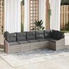 vidaXL Sofa Set mit Kissen 6 pcs Hellgrau Poly Rattan