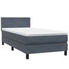 vidaXL Boxspringbett mit Matratze Dunkelgrau 90x210 cm Samt