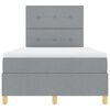 vidaXL LED Boxspringbett mit Matratze Hellgrau 120 x 200 cm Stoff